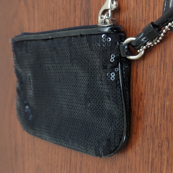 Coach Special Edition Black Sequin Small Wristlet - Picture 7 of 8
